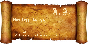 Matity Helga névjegykártya